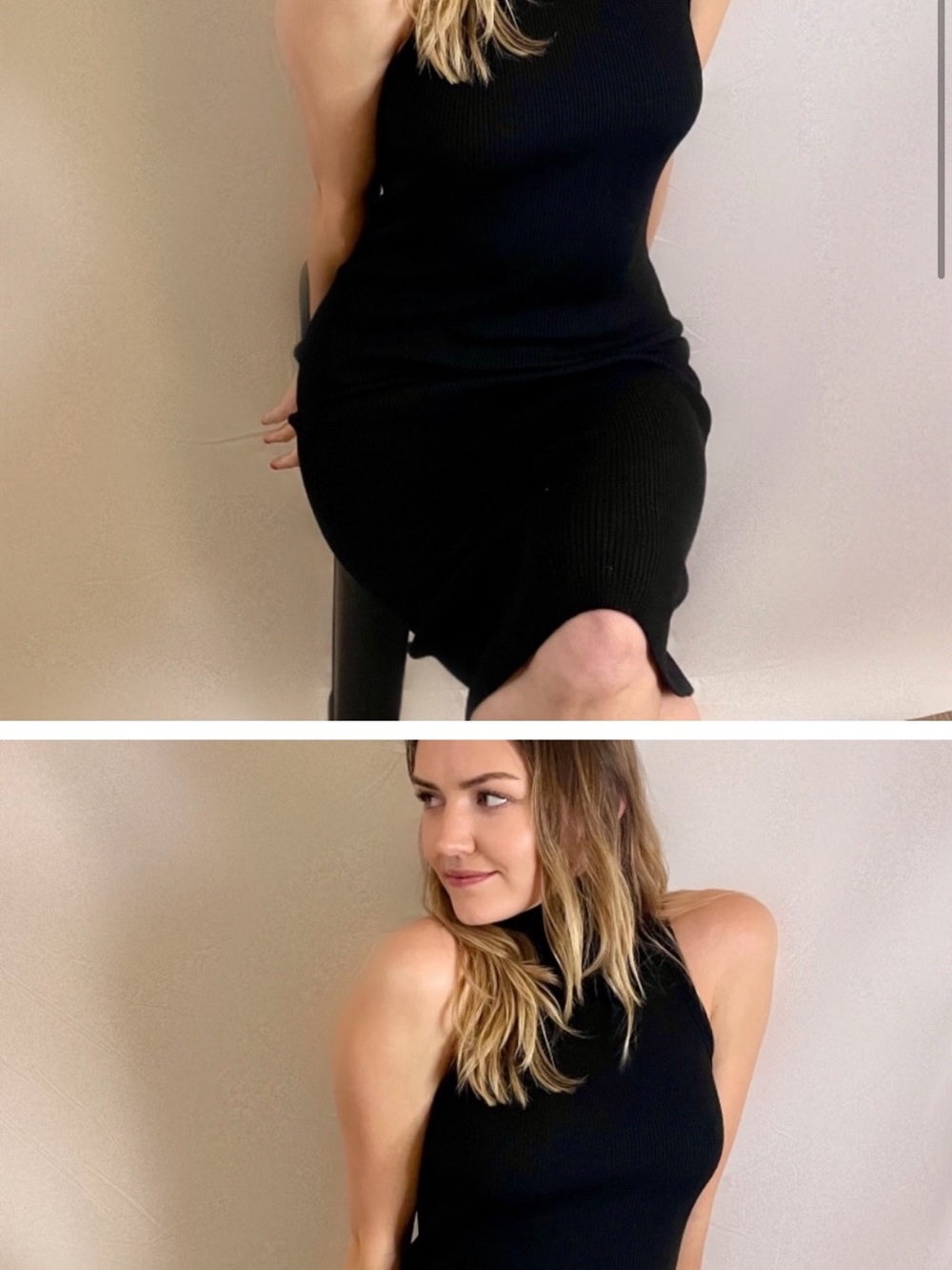 Beautifully Constructed Turtleneck Midi Ribbed Tank Dress